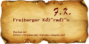 Freiberger Kármán névjegykártya